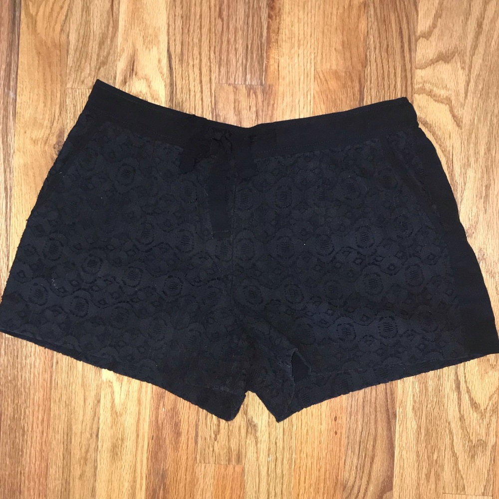 Loft black lace shorts size 6